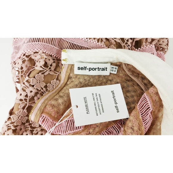 SELF-PORTRAIT Blush Cape Vine Lace Mini - Picture 6 of 8